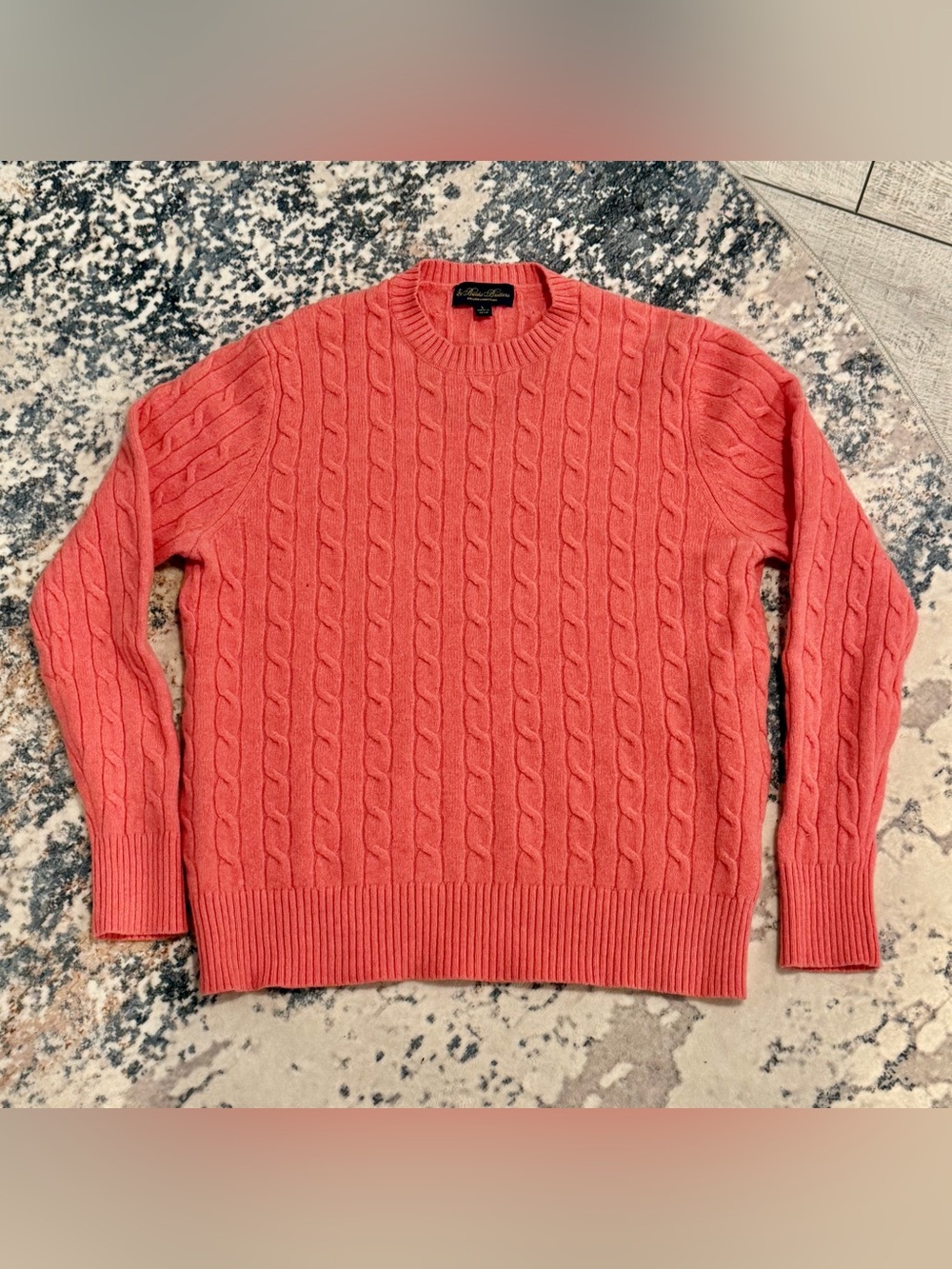 Brooks Brothers 100% Lambswool Cable Knit Sweater L